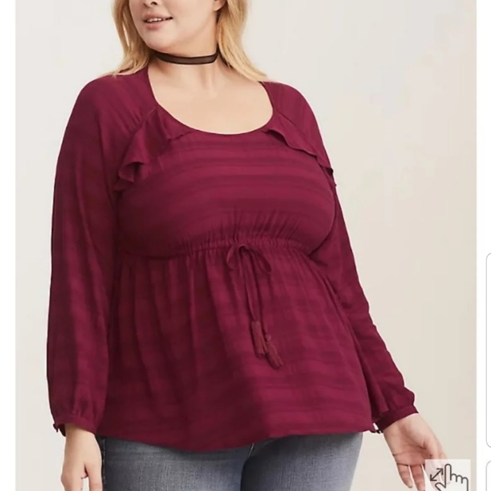 NWT Torrid Sz 00 Babydoll Blouse